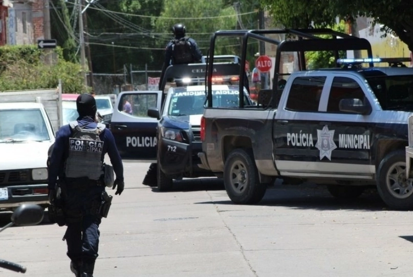 Vigilancia policial en León, Guanajuato. 