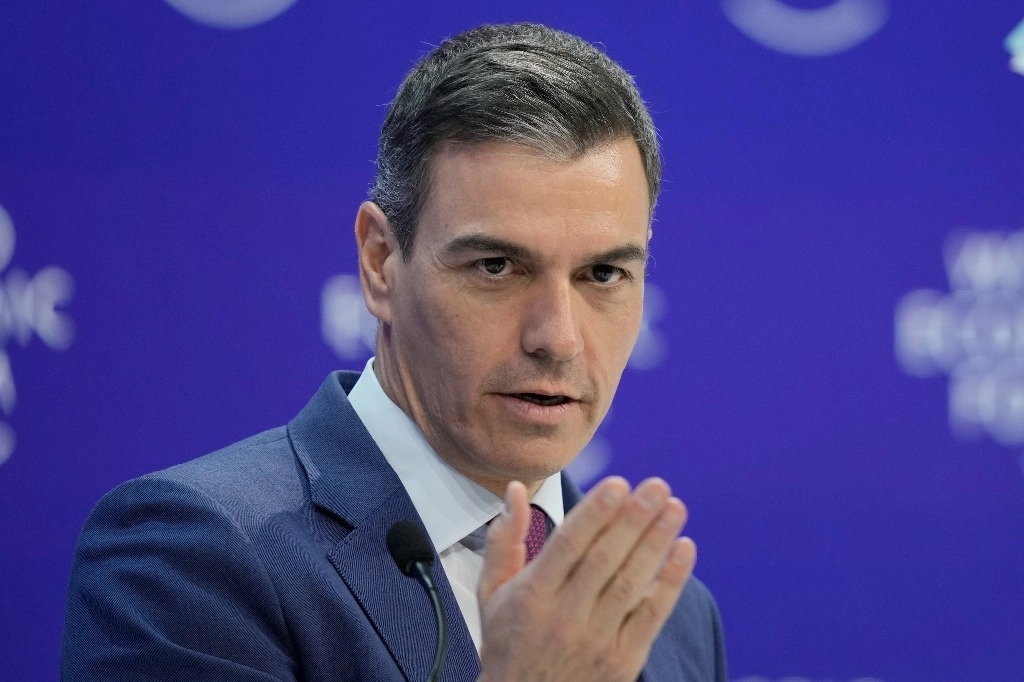 El líder del gobierno español, Pedro Sánchez, en imagen del 17 de enero pasado en Davos, Suiza. Foto Ap 