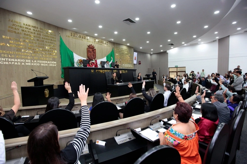 Votación en el Congreso de Chiapas para despenalizar el aborto en la entidad. Imagen tomada de su perfil oficial