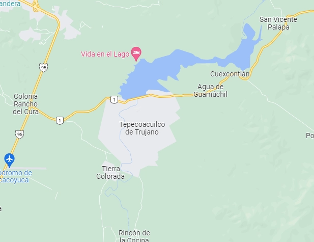 La Fiscalía de Guerrero implementó un operativo para  buscar al profesor Atanasio Benítez. Foto Google Maps