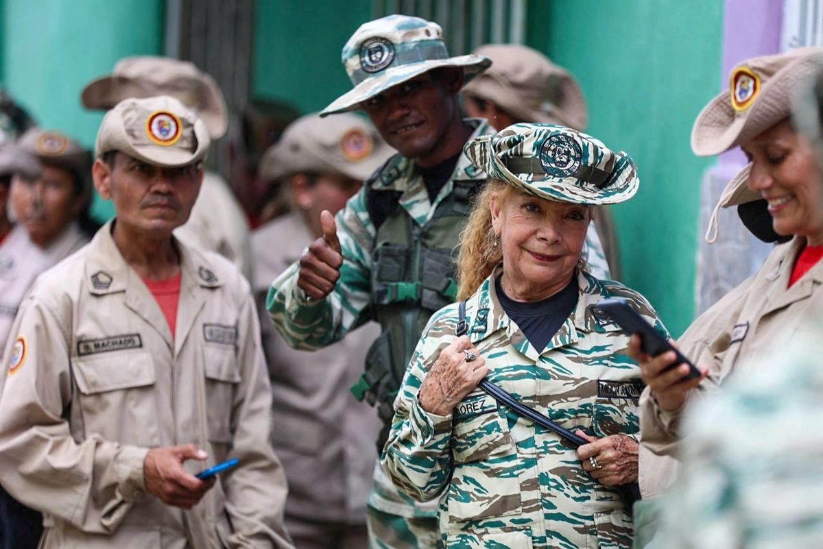 Integrantes de las milicias bolivarianas marcharon ayer en Caracas. Foto 