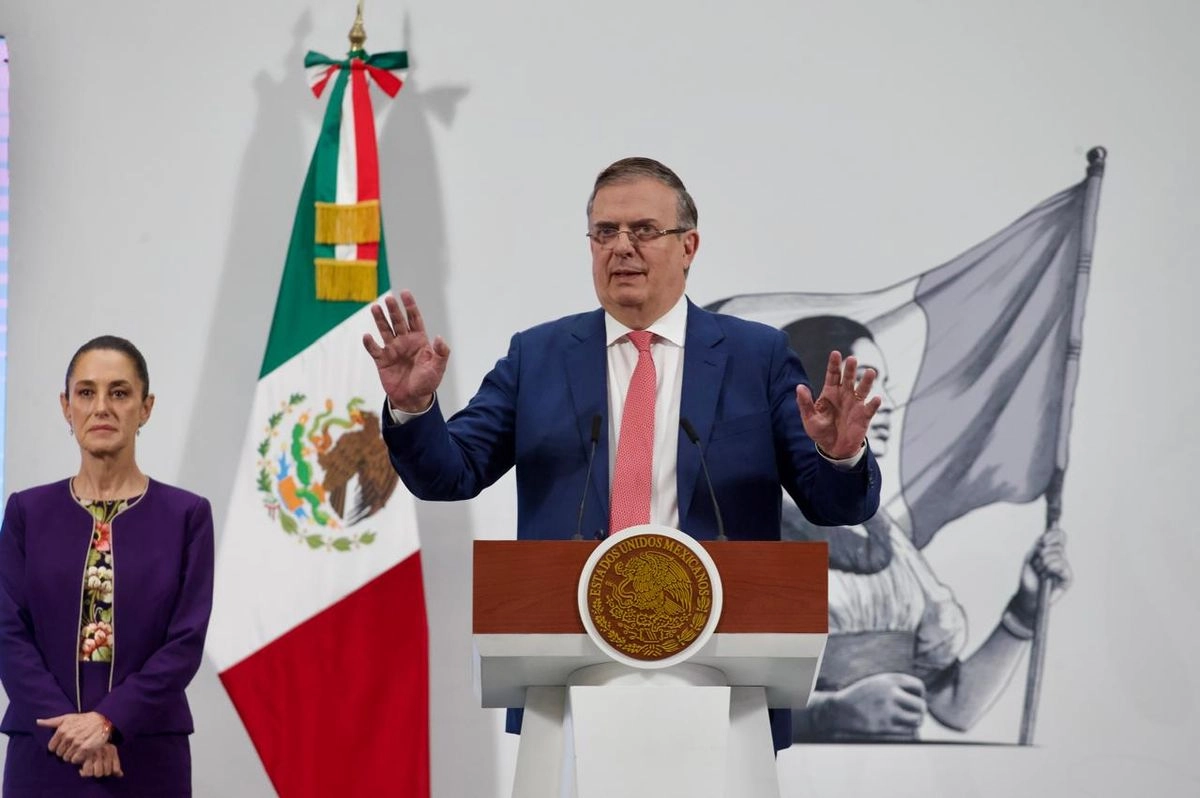 El secretario de Economía, Marcelo Ebrard, durante la conferencia presidencial de este jueves 31 de julio, desde Palacio Nacional.