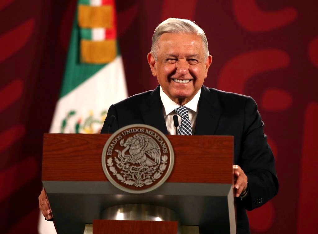 El presidente Andrés Manuel López Obrador durante su conferencia matutina en Palacio Nacional, en la Ciudad de México, el 14 de julio de 2022. Foto José Antonio López