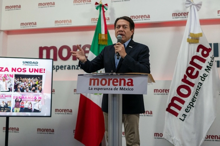 El presidente nacional de Morena, Mario Delgado, en imagen del 19 de septiembre de 2023. Foto Pablo Ramos