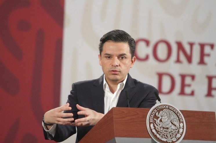 El titular del IMSS, Zoé Robledo, durante conferencia de prensa en Palacio Nacional, en imagen de archivo. Foto Pablo Ramos

