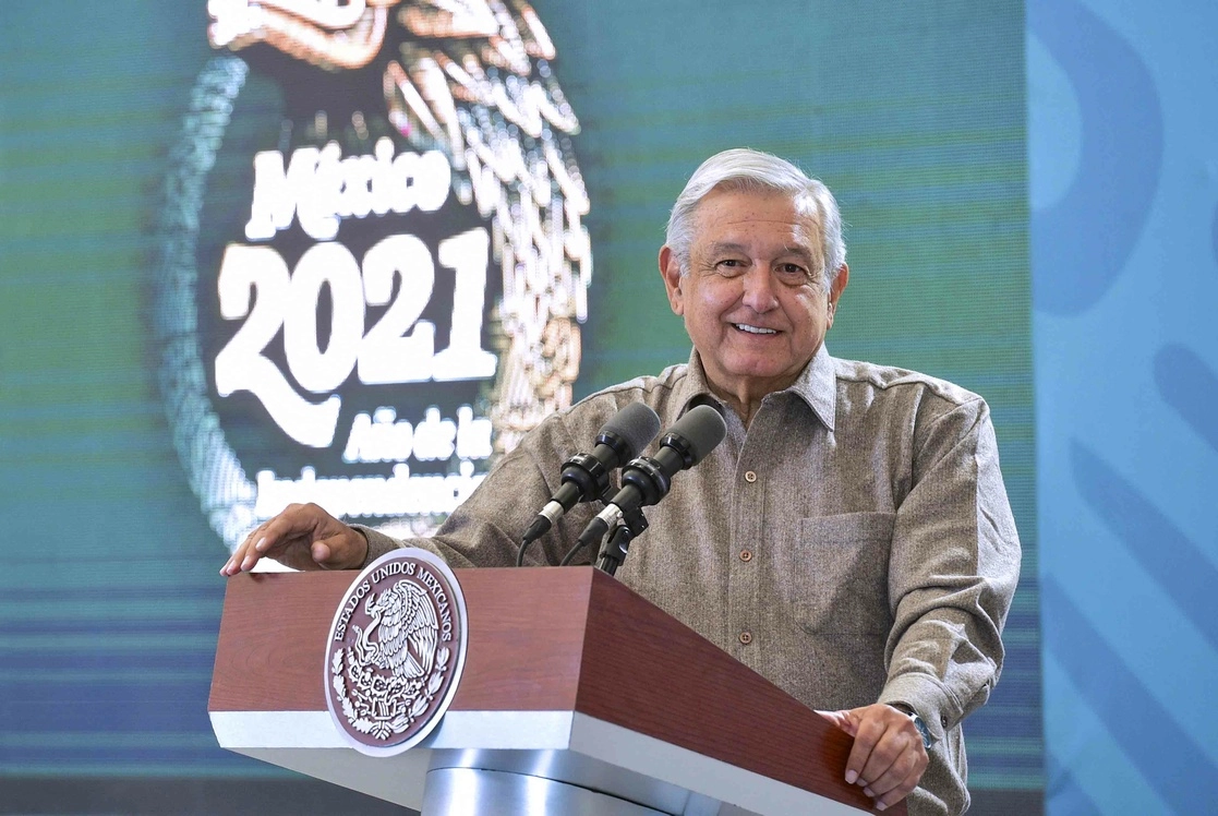 El presidente López Obrador, durante su conferencia de prensa que este viernes ofrece desde Hermosillo, Sonora. Foto cortesía Presidencia