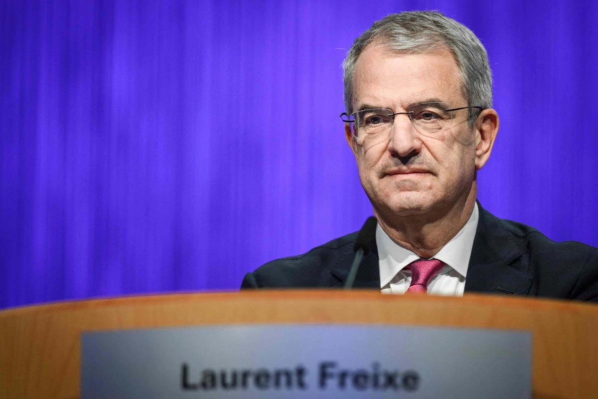 El director ejecutivo Laurent Freixe asiste a la junta general de accionistas del gigante suizo de la alimentación Nestlé en Ecublens, cerca de Lausana, el 16 de abril de 2025. Foto