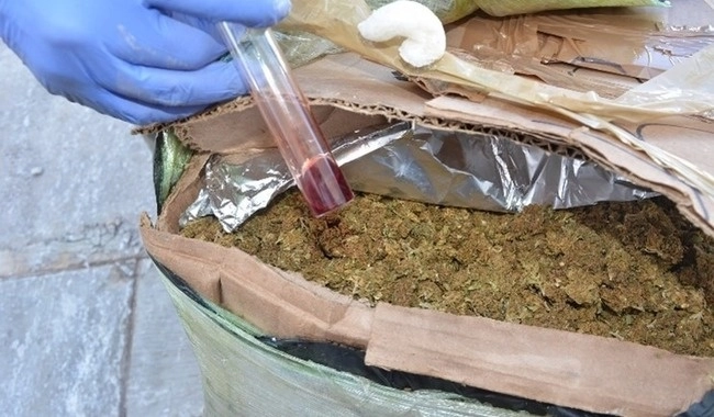 Las autoridades también destruyeron 980 unidades de fentanilo y 395 objetos del delito, como reactores, bidones, centrifugadoras, básculas, tanques de gas y chalecos. Foto tomada del Twitter de @FGRMexico