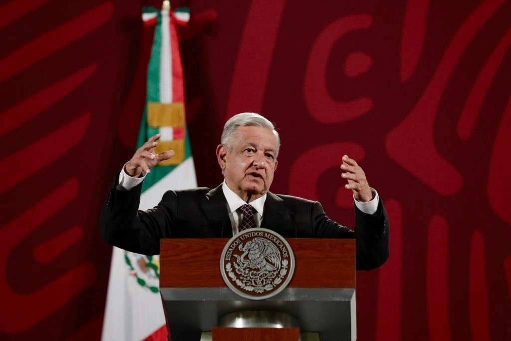 El presidente de México, Andrés Manuel López Obrador, durante su conferencia matutina en Palacio Nacional, en la Ciudad de México, el 28 de noviembre de 2022. Foto Roberto García Ortiz