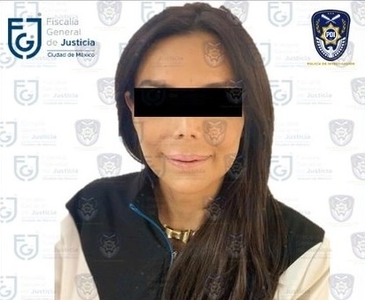 La dirigente de comerciantes en el Centro Histórico es acusada de  extorsión y robo agravado en pandilla. Foto Twitter @FiscaliaCDMX

