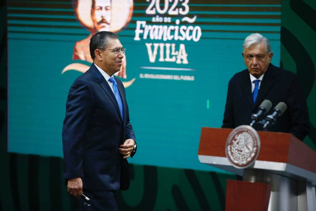 El subsecretario de Seguridad Pública de la Secretaría de Seguridad y Protección Ciudadana, Luis Rodríguez Bucio, durante la conferencia presidencial matutina en el Palacio del Ayuntamiento de la Ciudad de México, el 20 de enero de 2023. Foto José Antonio López