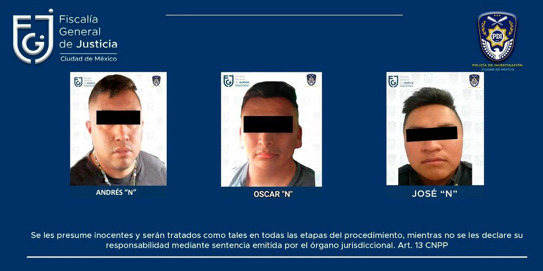 Los tres policías habían detenido a José Alberto “N”, por escandalizar en la vía pública y ponerse “violento contra su esposa”. Foto cortesía FGJCDMX