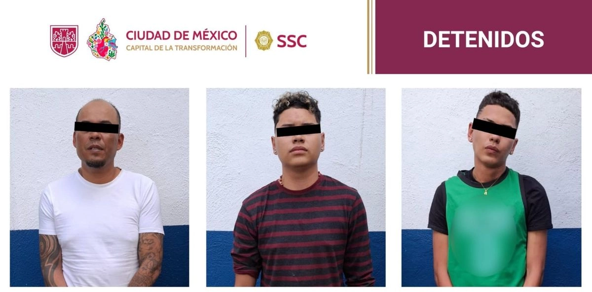 Los tres sujetos están relacionados con el asalto de una persona el pasado 17 de agosto; la víctima proveniente de Houston, EU, fue despojada de su reloj, con valor de unos 80 mil pesos, en la calle Medellín de la colonia Roma Norte. Foto  