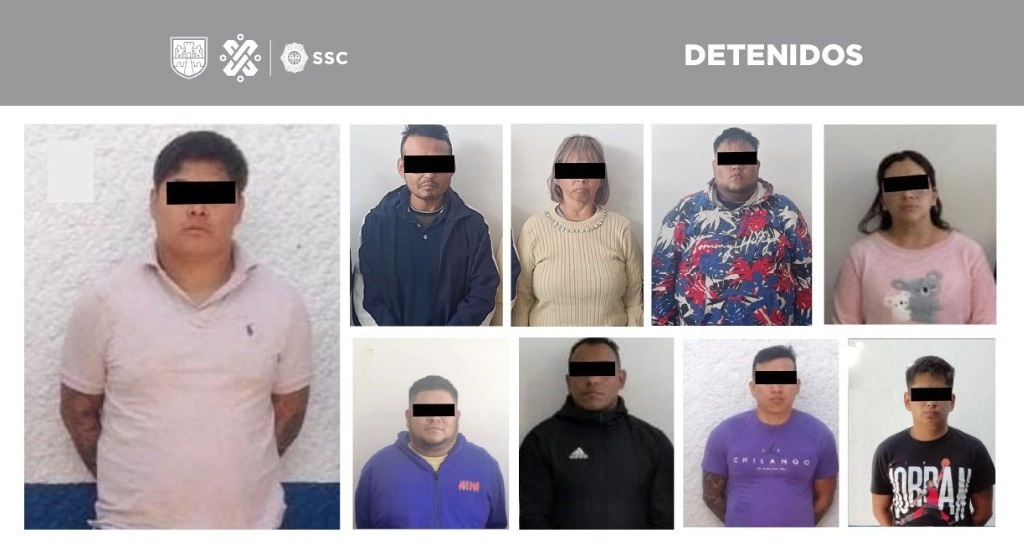 En un cateo en la alcaldía Tláhuac, la SSC detuvo a nueve presuntos integrantes de un grupo delictivo. Foto Tomada de X @PabloVazC 