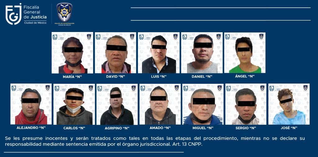 Las detenciones se realizaron en las alcaldías Gustavo A. Madero, Azcapotzalco, Miguel Hidalgo, Cuauhtémoc, Coyoacán e Iztapalapa. Foto FGJ