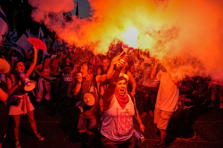 Aspectos de una protesta realizada el pasado 15 de julio en Israel. Foto Ap