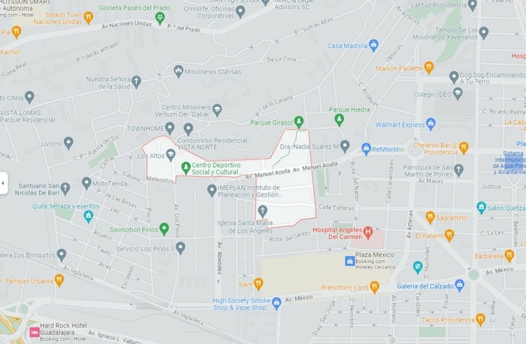 Rodrigo Páez Quintero, alias ‘Lito’ o ‘Mario’ fue detenido en un domicilio ubicado en la colonia Santa Rita en Zapopan, Jalisco. Imagen tomada de Google Maps
