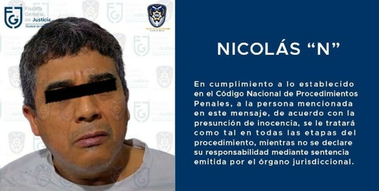 Nicolás Enrique García alias ‘El Nico’ fue detenido por elementos de la FGJ CDMX durante un cateo en un inmueble de la alcaldía Iztacalco, el 20 de septiembre de 2023. Foto tomada de X @FiscaliaCDMX 