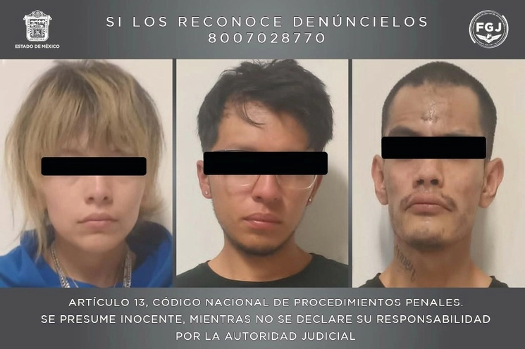 Las personas detenidas, fueron presentadas ante el agente del Ministerio Público, quien determinará su situación legal. Foto FGJEM
