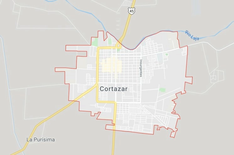 Elementos de la SSP de Guanajuato detuvieron a 29 integrantes de un grupo criminal en la colonia Del Valle, del municipio de Cortazar. Captura de imagen de Google Maps