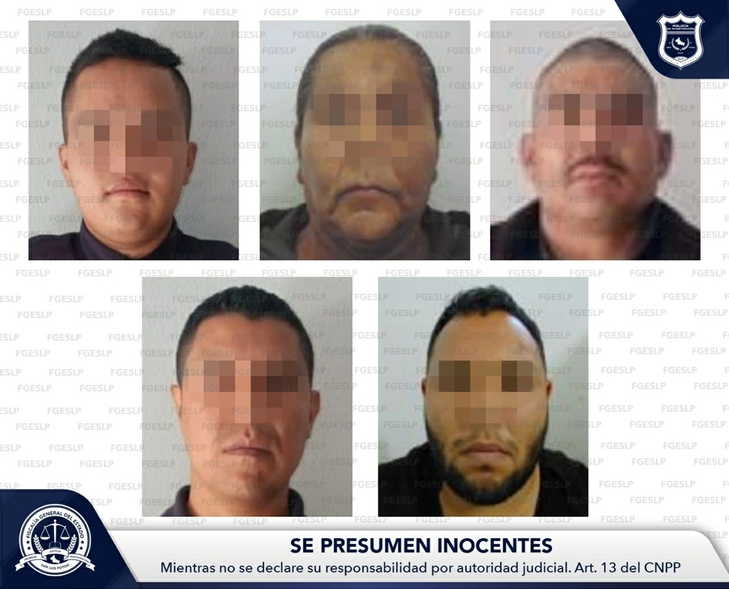 Cuatro hombres y una mujer que se desempeñan como policías en Villa de Arista fueron detenidos por su presunta participación en la desaparición forzada de personas, informó la Fiscalía General del estado. Foto cortesía FGESLP
