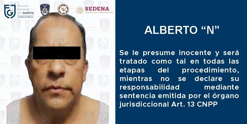 Autoridades capitalinas y del Ejército detuvieron a cinco presuntos integrantes de la ‘Unión Tepito’, entre ellos “Alberto ‘N’, presunto jefe de varias células delictivas dedicadas a la extorsión, clonación de tarjetas, invasión de predios y venta de droga en cuatro alcaldías. Foto cortesía Sedena