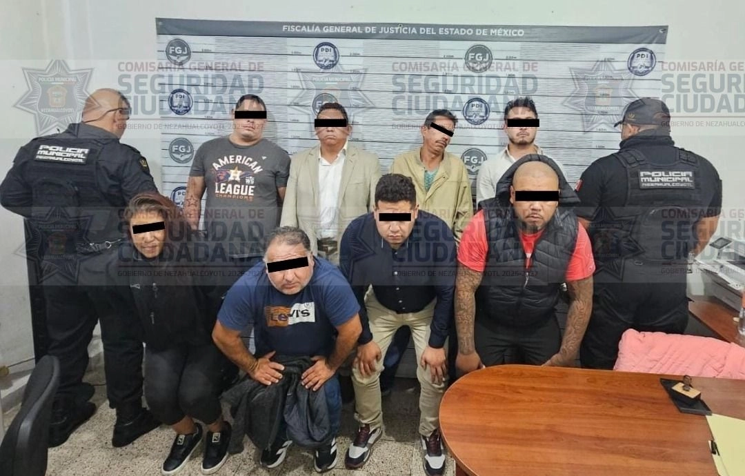 Las ocho personas fueron presentadas ante el Ministerio Público. Foto 