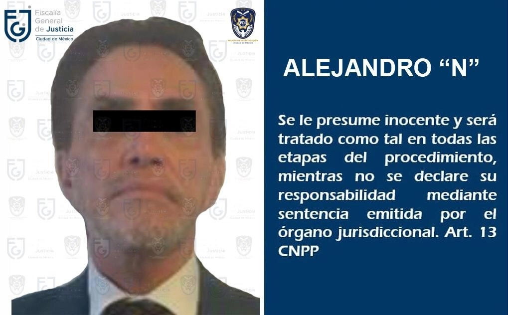 Alejandro Del Valle es presunto responsable de los delitos de violencia familiar y abuso sexual. Foto tomada del Twitter de @FiscaliaCDMX
