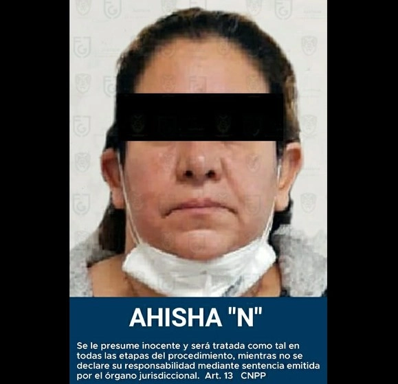 Aisha ‘N’ ‘La Madrina’ también es señalada por los delitos de amenazas y robo de vehículos. Foto Tomada del Twitter @FiscaliaCDMX
