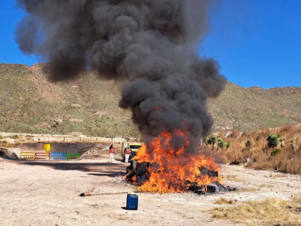 Quema de narcóticos en Coahuila. Foto