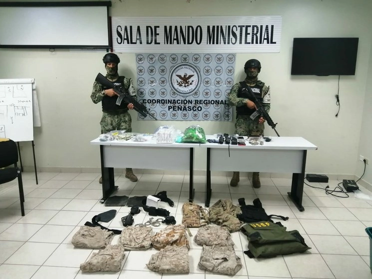 Foto de lo asegurado por las fuerzas federales, cortesía de la Semar