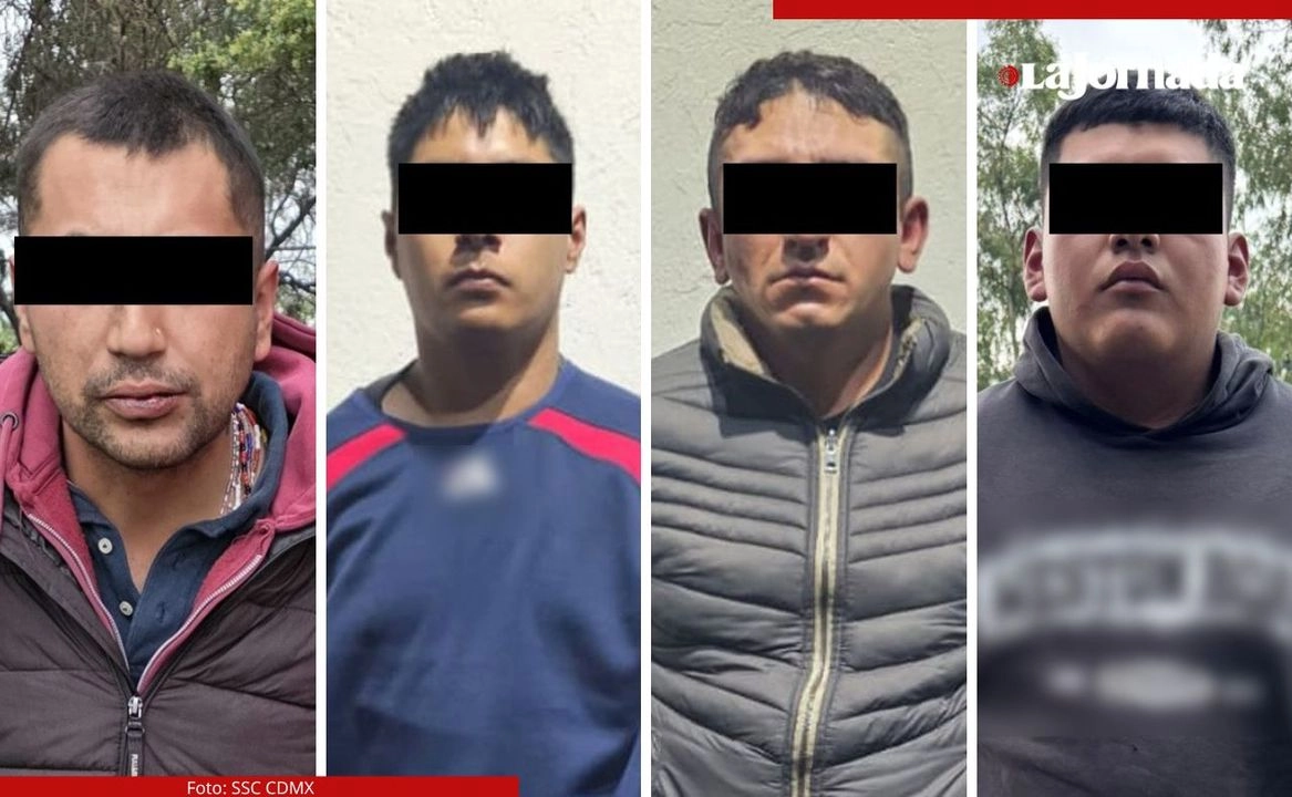 Los cuatro sujetos fueron detenidos en la calle Amado Nervo esquina con el callejón de Salvador Díaz Mirón, en la alcaldía Tláhuac. Foto 