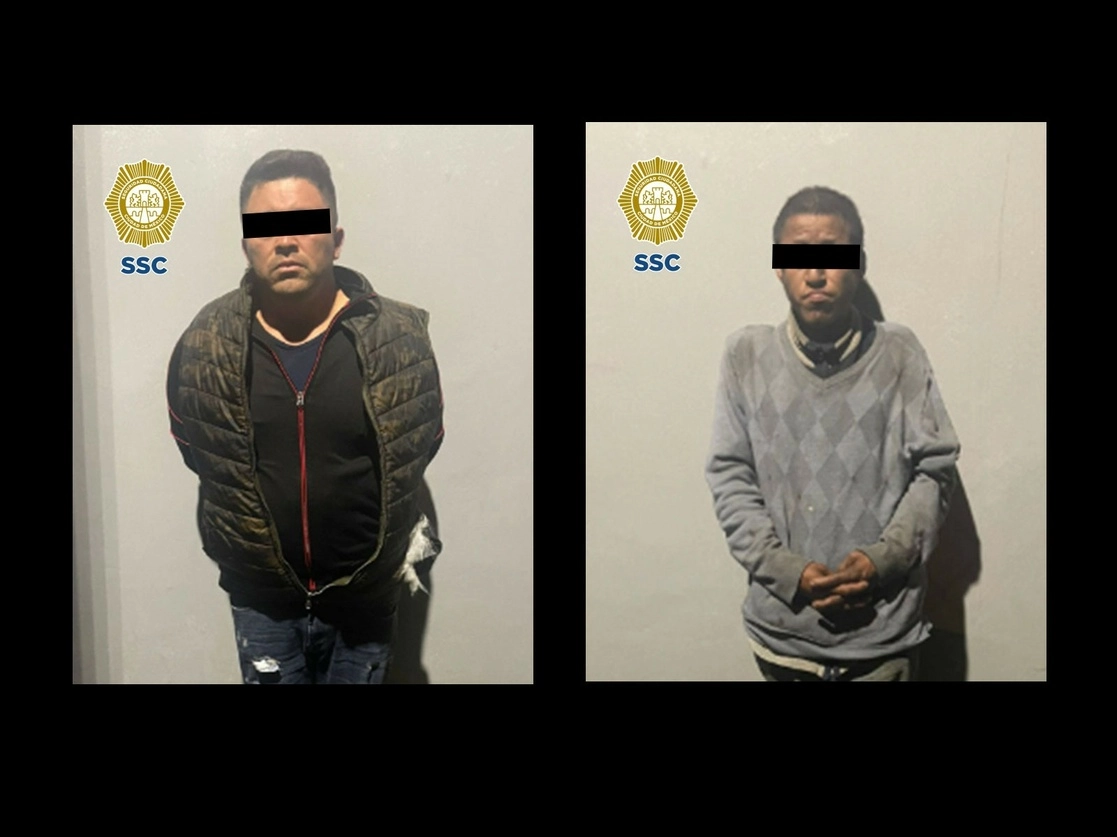 Dos hombres, presuntamente involucrados en cuatro hechos de robo de vehículos en agosto pasado, en Cuauhtémoc, fueron detenidos en Iztapalapa. Fotos cortesía de la SSC