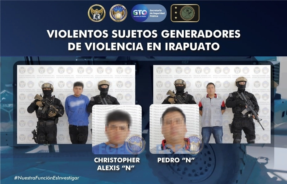 La fiscalía del estado difundió las imágenes de los detenidos.