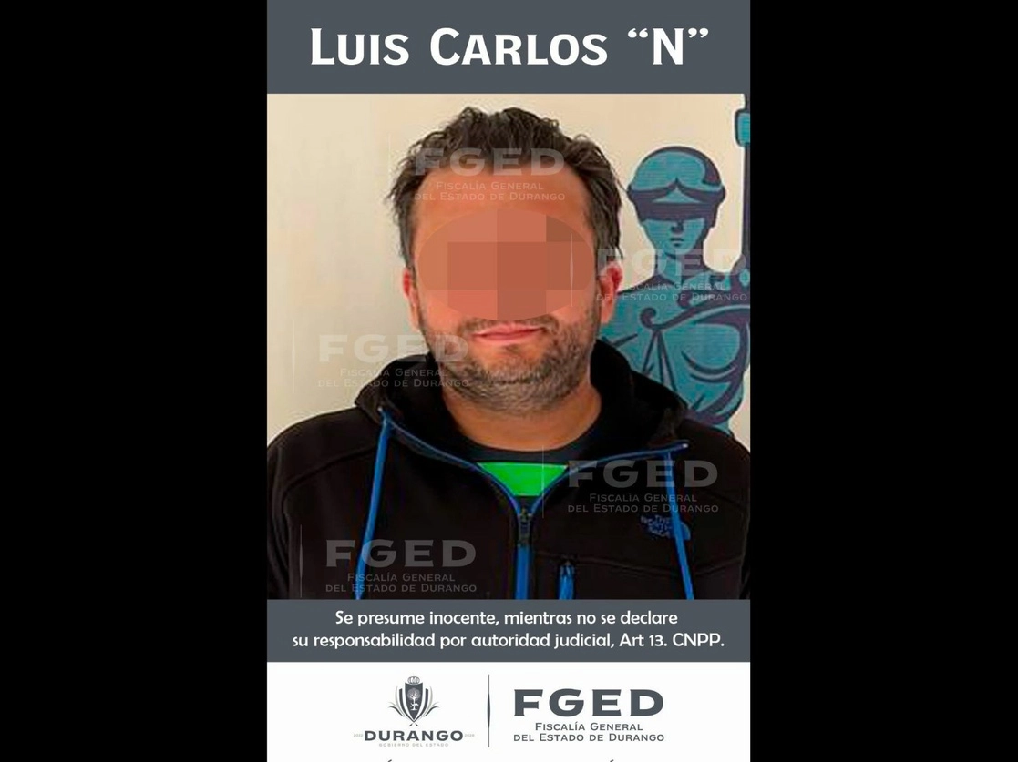 Luis Carlos N, dueño del Hospital Santé, fue detenido ayer, debido a los casos de contagio de meningitis en la capital duranguense. Foto tomada del sitio de https://fiscalia.durango.gob.mx/