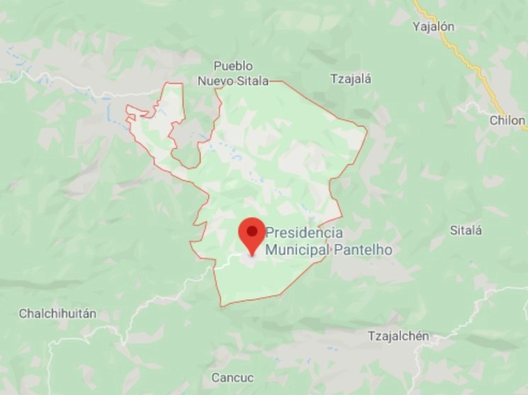 Municipio de Pantelhó, ubicado en los Altos de Chiapas. Imagen Google Maps