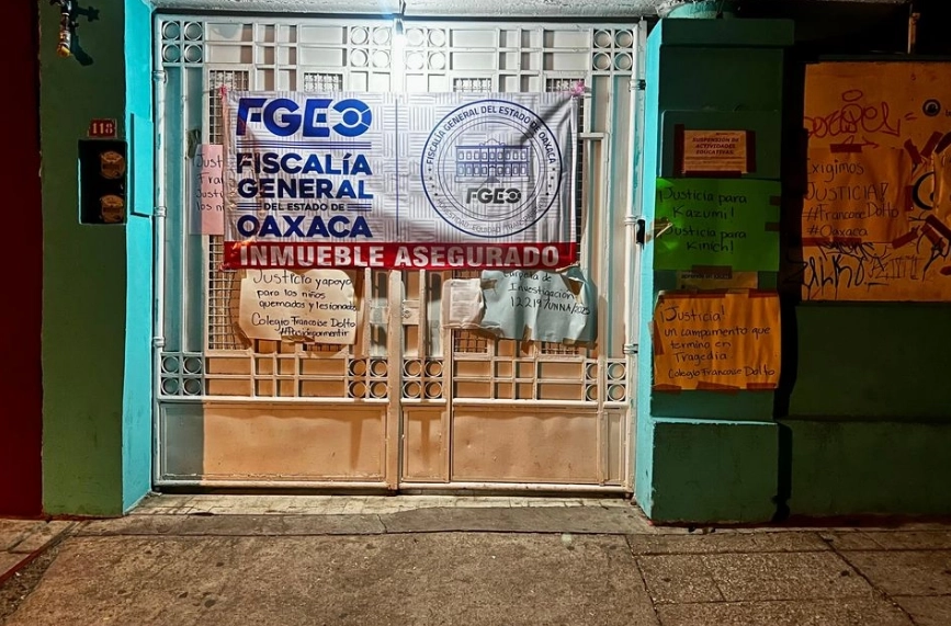 Tras el accidente donde ocho menores resultaron con quemaduras, autoridades de Oaxaca procedieron al aseguramiento del inmueble. Foto 