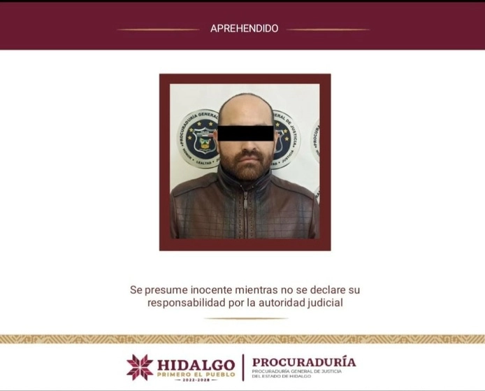 El ex alcalde de Nopala, Hidalgo, fue detenido la madrugada del 12 de septiembre de 2023. Foto cortesía PGJH