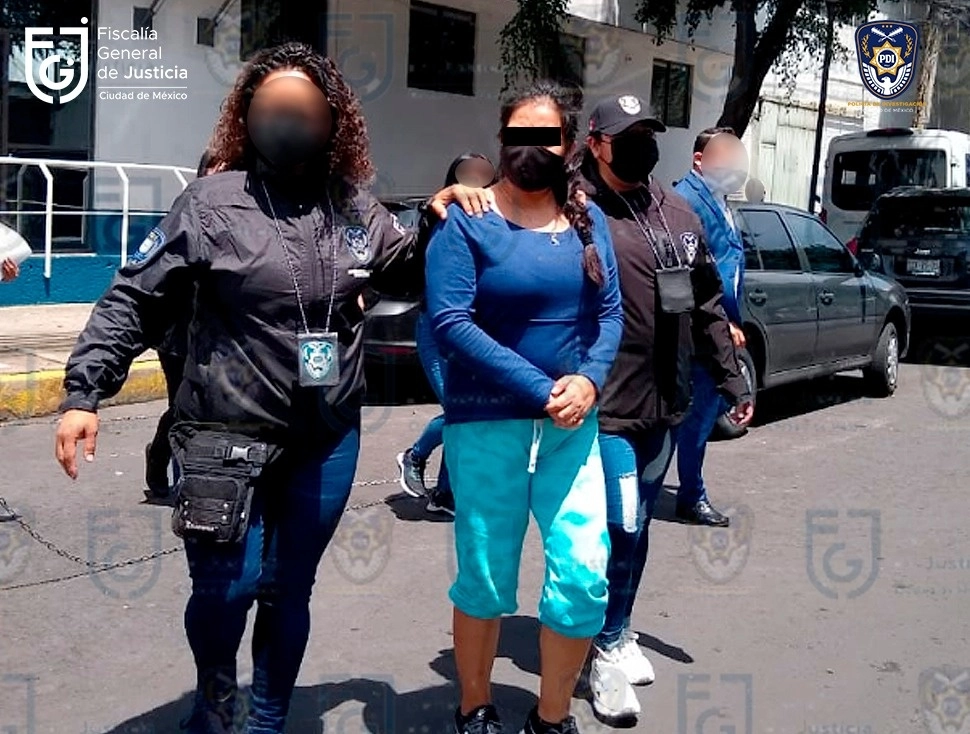 Claudia Priscila "N", acusada de explotación sexual y asociación delictuosa fue llevada al reclusorio femenil. Foto Fiscalía