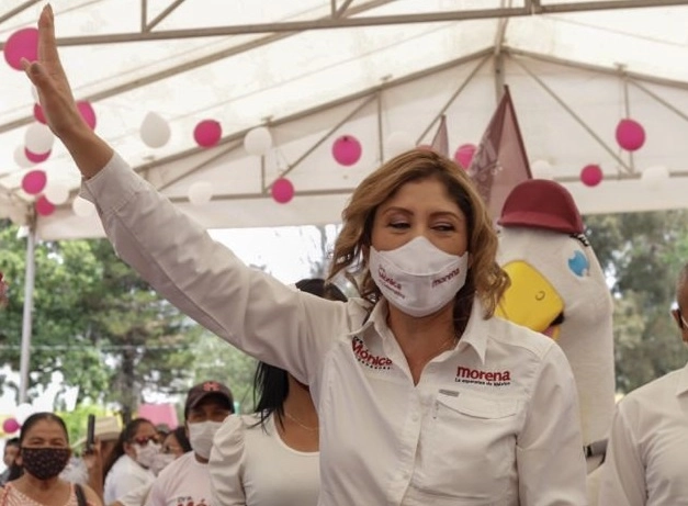 Mónica Liliana Rangel Martínez, ex candidata de Morena al gobierno de SLP fue detenida este martes en Edomex. Foto @MonicaRangelSLP