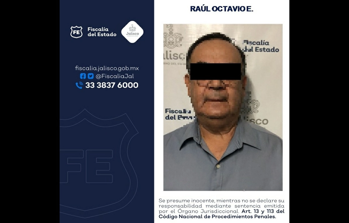 Raúl Octavio Espinoza fue detenido la mañana del viernes, 1° de julio, acusado de fraude específico en prejuicio del IPEJAL. Foto tomada de la cuenta de Twitter @FiscaliaJal
