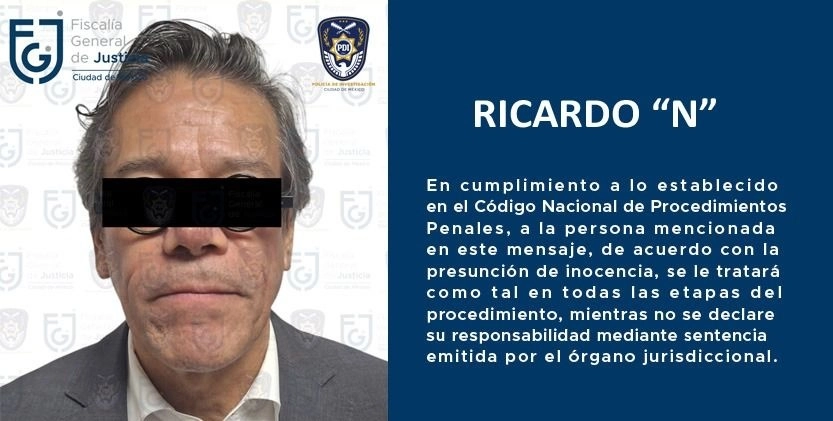 Ricardo N, funcionario de la SCJN, fue detenido en calles del Centro Histórico. Foto Tomada de X @FiscaliaCDMX