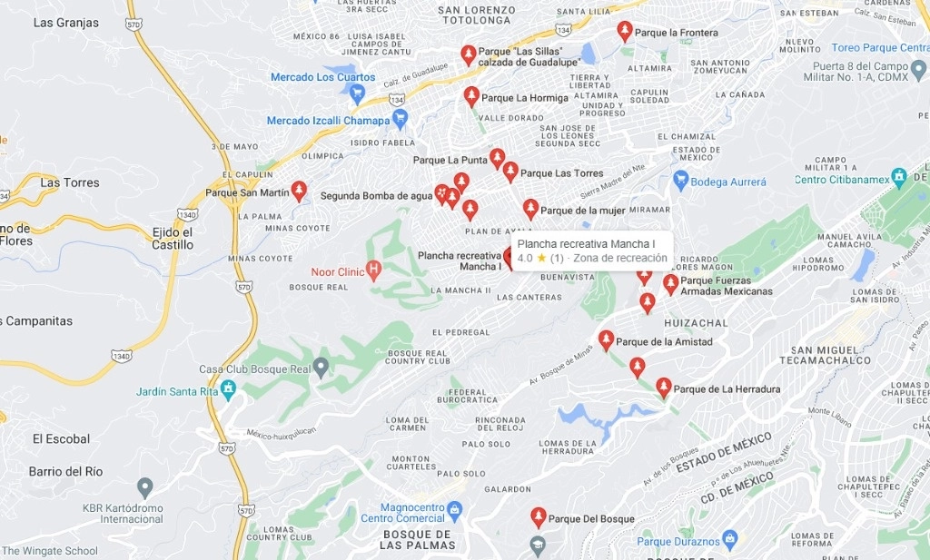 Un hombre fue detenido la noche del martes como probable responsable de la agresión que sufrió una joven de 24 años, a quien el sábado reciente agredió en un parque de la colonia La Mancha I. Imagen tomada de Google Maps