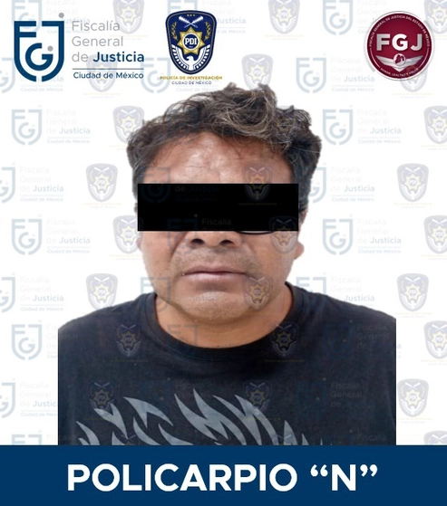 Policarpo N fue ingresado al Reclusorio Preventivo Varonil Oriente. Foto cortesía FGJ-CDMX