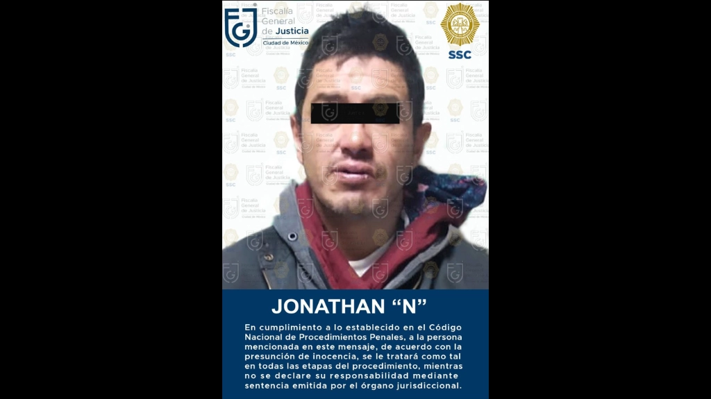 El detenido es acusado por su probable participación en el delito de feminicidio en grado de tentativa. Foto cortesía SSC