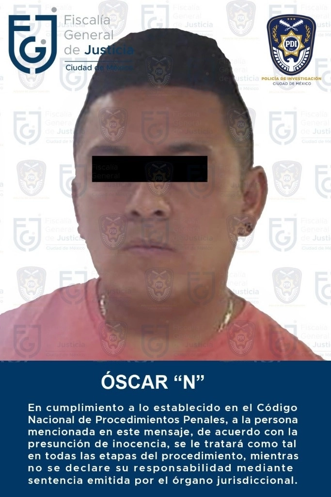 Policías de Investigación aprehendieron a Óscar N, por su presunta participación en el delito de desaparición de persona, en perjuicio de un menor de edad, registrado el 9 de junio de 2020. Foto Fiscalía CDMX.