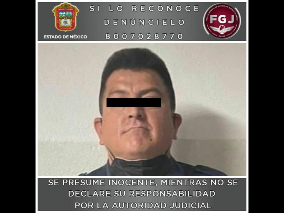 Elementos de la Fiscalía General de Justicia del Estado de México aprehendieron a José Luis “N”, quien se desempeñaba como comisario de seguridad pública de Valle de Bravo. Foto cortesía de la FGJ mexiquense