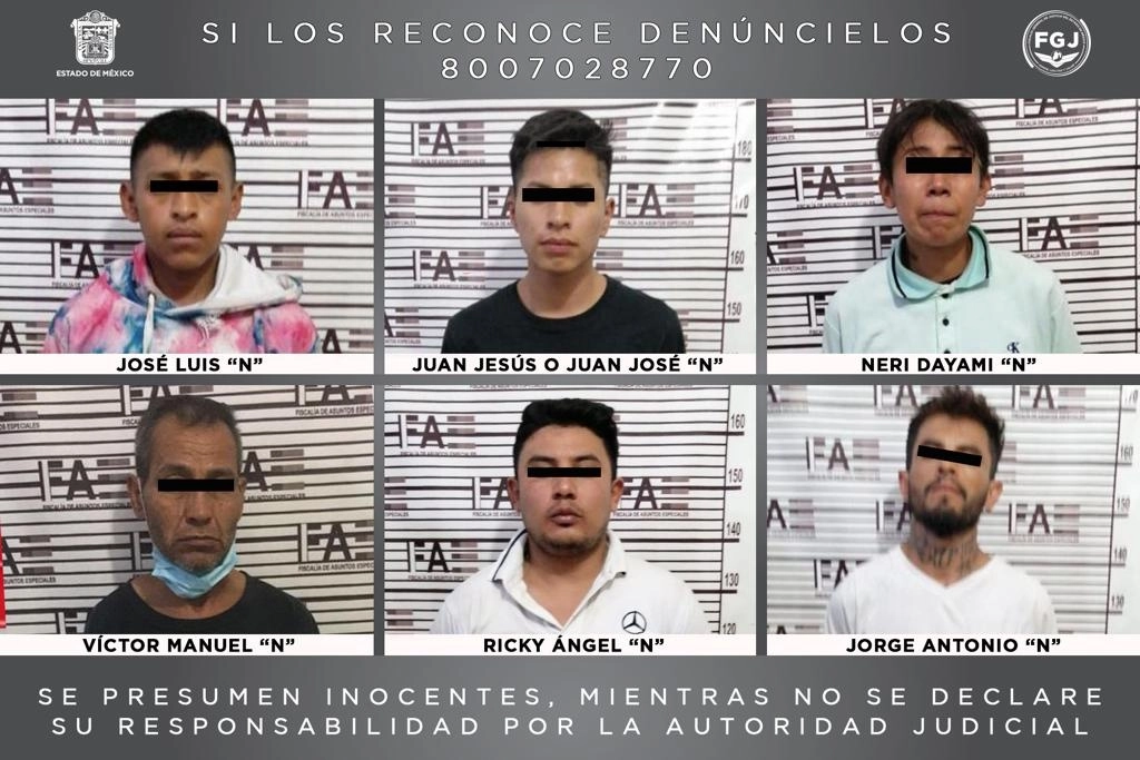 Entre los integrantes de la banda de "Los Rikis" que fueron detenidos, dos son menores de edad. Foto Fiscalía