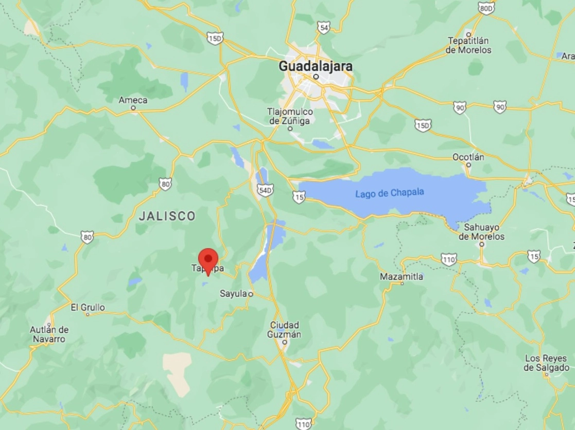 En la comunidad de Tapalpa, Jalisco, fue detenido José Manuel Pizano Ornelas hermano del líder de CJNG. Foto tomada de Google Maps