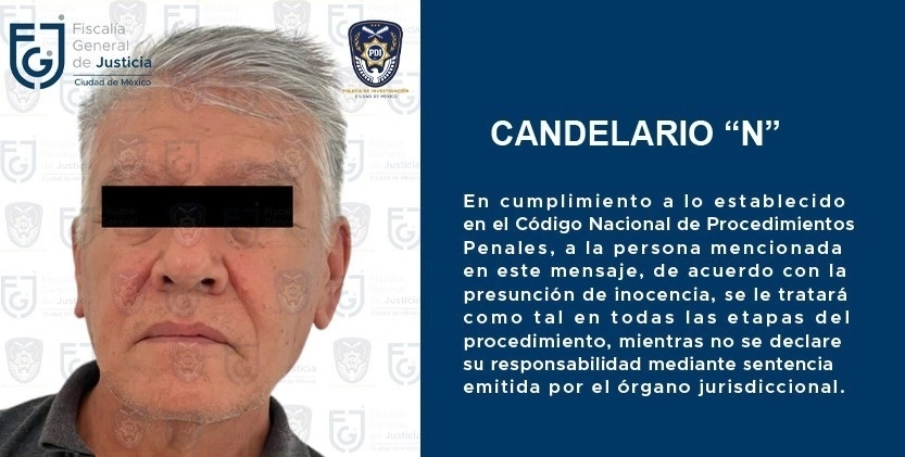 Candelario N, ex funcionario de la alcaldía Benito Juárez y prófugo hace cinco meses, fue detenido por los delitos de uso ilegal de atribuciones y facultades, así como por asociación delictuosa. Foto Tomada de X @FiscaliaCDMX